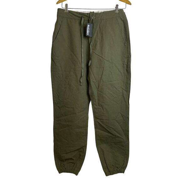 Chrystie NYC Mens Medium Ripstop Pants Green Skater Skating Street Drawstring - Picture 1 of 10